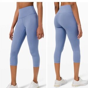 Lululemon Wunder Train High-Rise Crop 21" Water Drop Blue Leggings Pants Tight